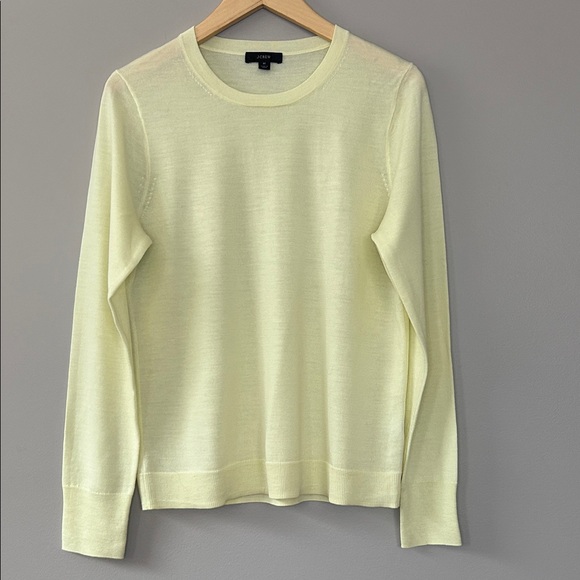 J. Crew Sweaters - J. Crew Margot Crewneck Merino Wool Sweater Pale Lemon Yellow Sweater Medium
